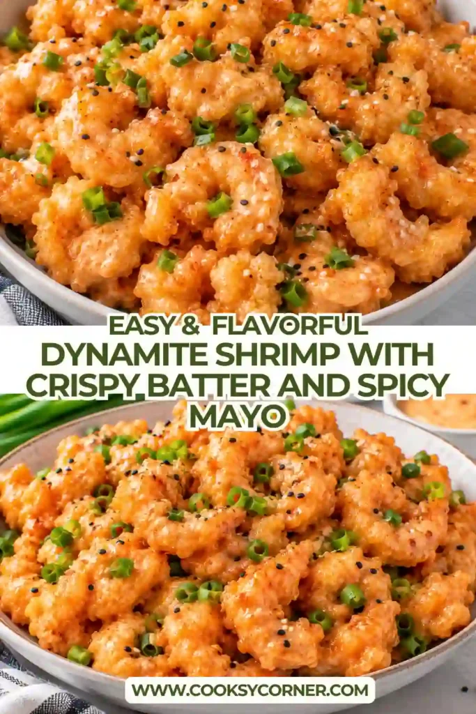 Close-up of crispy dynamite shrimp with golden batter and a light coating of spicy mayonnaise. The shrimp are arranged on a plate ready to serve.
