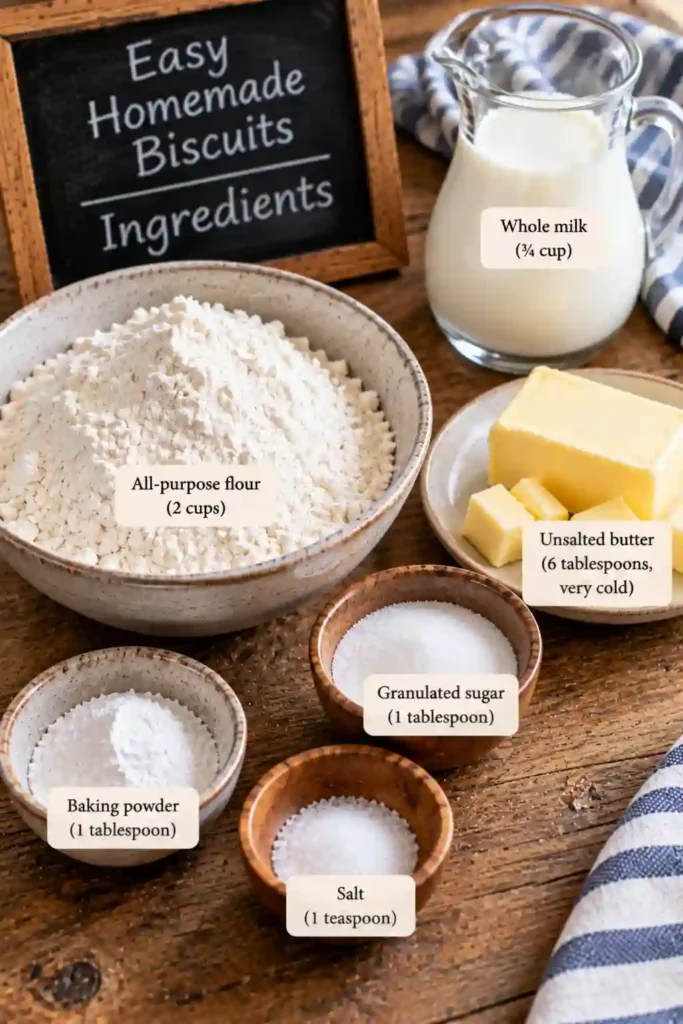 Round homemade biscuit dough pieces arranged close together on a parchment-lined baking sheet. Each biscuit is cut thick with straight sides for an even rise