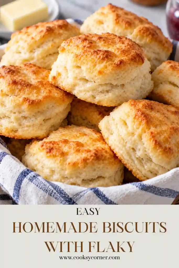A warm homemade biscuit split open to reveal soft, flaky layers. A small pat of butter melts into the tender center