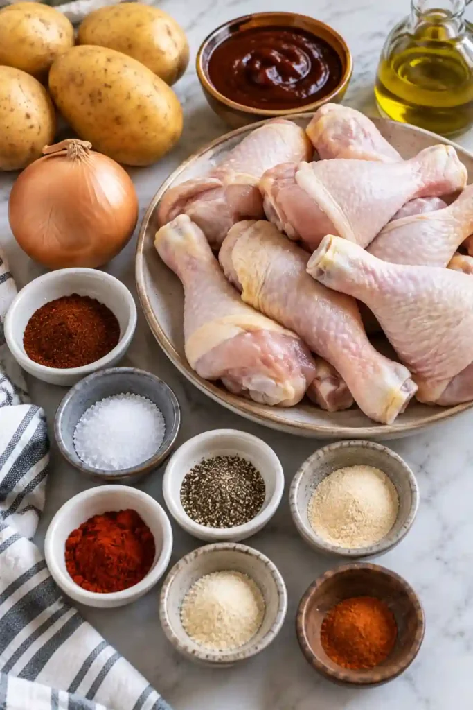 Easy Grilled Chicken Drumsticks with charred edges, savory BBQ seasoning, and glossy barbecue sauce. The juicy chicken makes a flavorful summer grilling dinner.