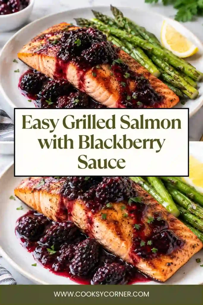 Tender grilled salmon topped with homemade blackberry sauce made with fresh berries, honey, ginger, and rice vinegar. The vibrant blackberry salmon makes a colorful summer dinner.