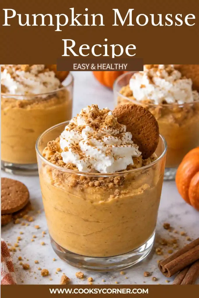 Whipped cream being gently folded into a smooth pumpkin mixture in a mixing bowl. This simple step creates a light and fluffy pumpkin mousse without baking.