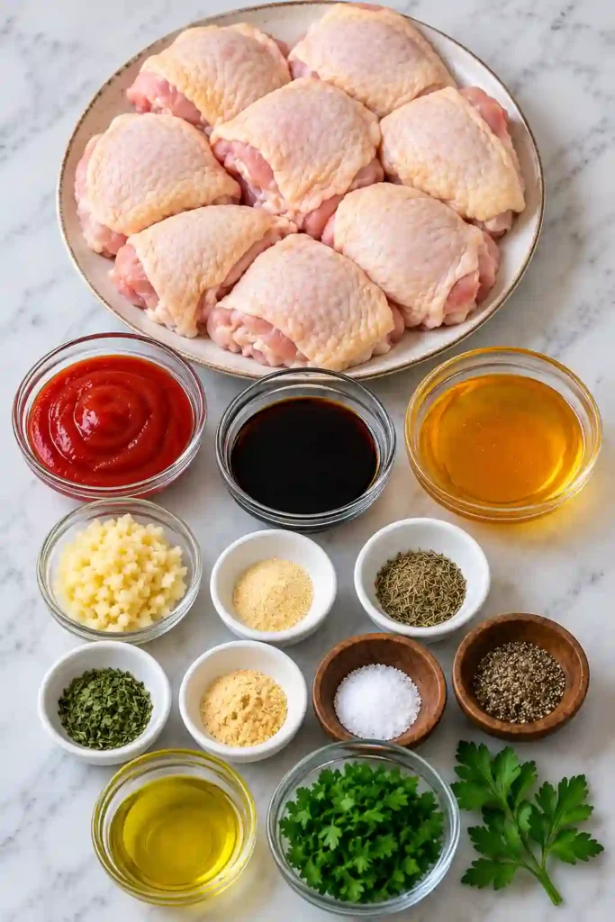 Easy Crock Pot Chicken Thighs with golden skin and a rich honey soy garlic glaze. A simple slow cooker chicken recipe made with pantry-friendly ingredients.